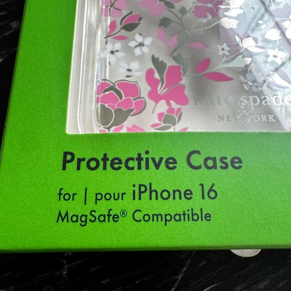 Kate Spade Pink and White Floral iPhone 16 Case - Picture 2 of 3